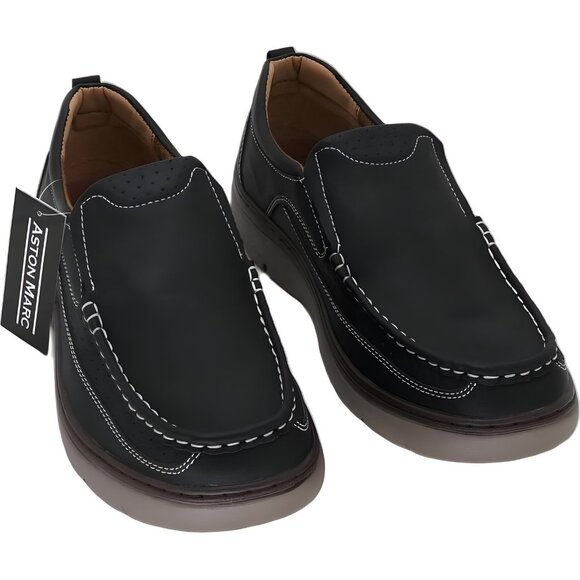 Aston Marc Men's Black Slip-On Comfort Loafers - Size 10M 43 EU - Picture 1 of 6